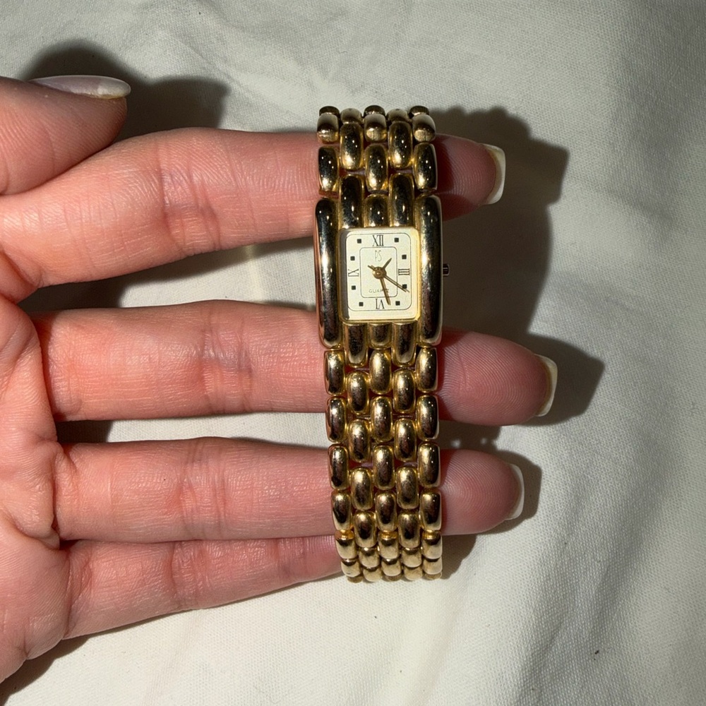 Paul Sebastian Gold Tone Bracelet Watch Not Running As Is